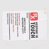 ゴルフおもしろい処方箋ファミリー懇親会カスタム文字 ゴルフタオル (横)