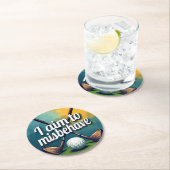 ゴルフおもしろい引用文とヴィンテージスタイル ラウンドペーパーコースター (インサイチュ)