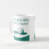 ゴルフおもしろい引用文はラウンドを打つ コーヒーマグカップ (正面左)