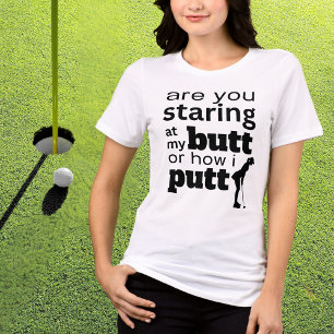 ゴルフおもしろい引用文私のお尻または私のパットを見て トライブレンドTシャツ