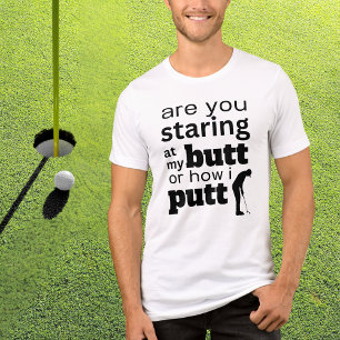 ゴルフおもしろい引用文私のお尻または私のパットを見て トライブレンドTシャツ
