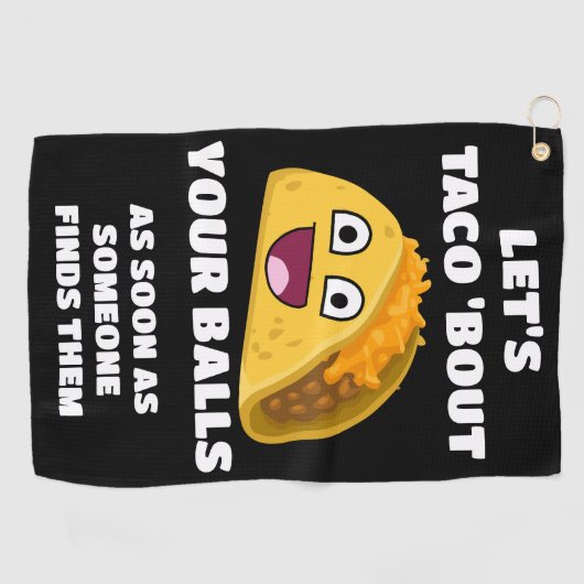 ゴルフおもしろい引用文：タコでボールについて ゴルフタオル (横)