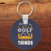 ゴルフおもしろい引用文Iゴ遊フと私は知っている キーホルダー (正面)