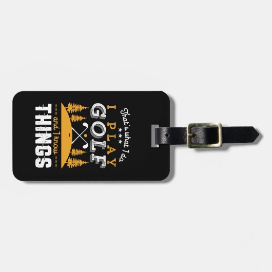 ゴルフおもしろい引用文Iゴ遊フと私は知っている ラゲッジタグ (正面横)