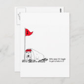 ゴルフおもしろい犬はがき ポストカード (正面/裏面)