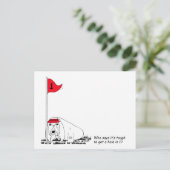 ゴルフおもしろい犬はがき ポストカード (スタンド正面)