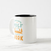 ゴルフおもしろい生まれ力に対するゴルフのゴルフの仕事 ツートーンマグカップ (正面左)