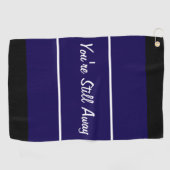 ゴルフおもしろい者のあなたはのネイビー遠くにブルーまだ贈り物 ゴルフタオル (横)