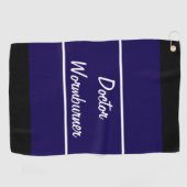 ゴルフおもしろい者のネイビーブルーワームバーナーの贈り物 ゴルフタオル (横)