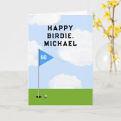 ゴルフおもしろい誕生日カード カード (黄色い花)