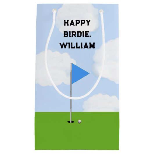 ゴルフおもしろい誕生日 スモールペーパーバッグ (正面)