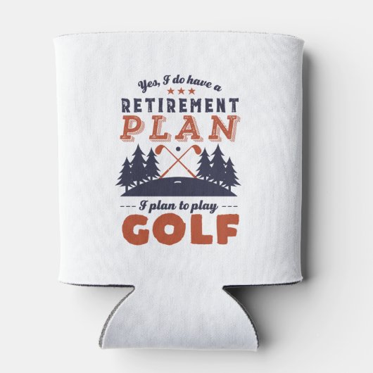 ゴルフおもしろい退職した選手の退職計画ゴルフ 缶クーラー (裏面)