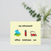 ゴルフおもしろい退職 ポストカード (スタンド正面)