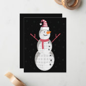 ゴルフおもしろい雪だるまクリスマスニューイヤーギフト ノートカード (正面/裏面インサイチュ)