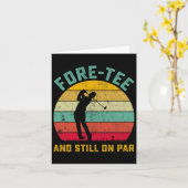 ゴルフおもしろい40th誕生日レトロFore-Teeとスティル カード (黄色い花)