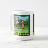 ゴルフおもしろい・ビール・バーディジュース コーヒーマグカップ (正面左)