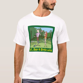 ゴルフおもしろい・ビール・バーディジュース Tシャツ