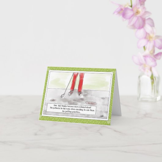 ゴルフおもしろい「ポソレスに入れる」誕生日 カード (蘭)