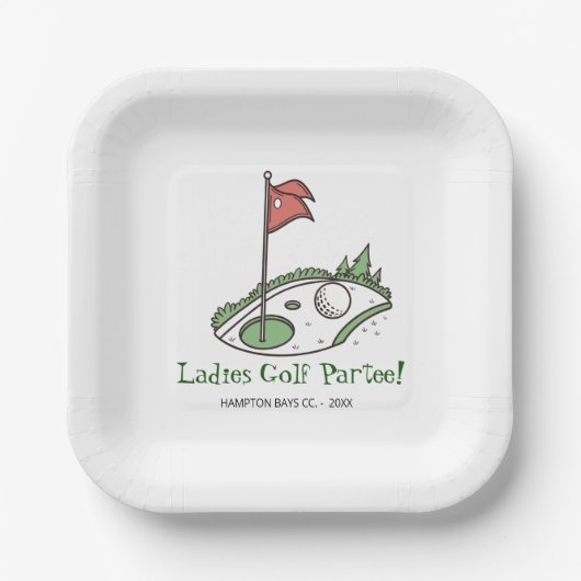 ゴルフお祝いスクエア紙プレート ペーパープレート (正面)