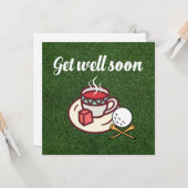 ゴルフお茶のカップを緑に置いてすぐに良くなる カード (正面/裏面インサイチュ)