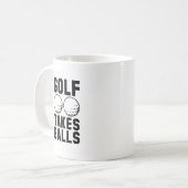 ゴルフがボールを取る コーヒーマグカップ (正面左)