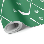 ゴルフこうもり及びグリーン背景 ラッピングペーパー (ロールコーナー)