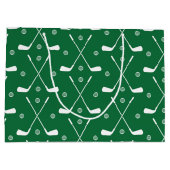 ゴルフこうもり及びグリーン背景 ラージペーパーバッグ (裏面)