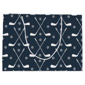 ゴルフこうもり及び暗背景 ラージペーパーバッグ (裏面)