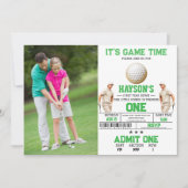 ゴルフしよう!1歳誕生日パーティーの写真 招待状 (正面)