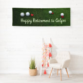 ゴルフでグリーンに恋をする定年ゴルフボール 横断幕 (インサイチュ)