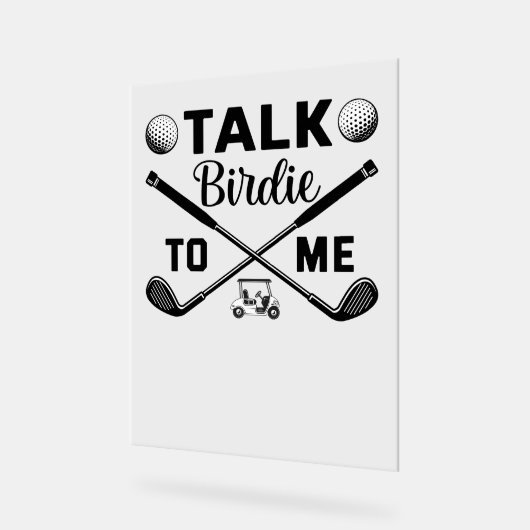 ゴルフでバーディーをおもしろい話す アクリルサイン (傾斜)