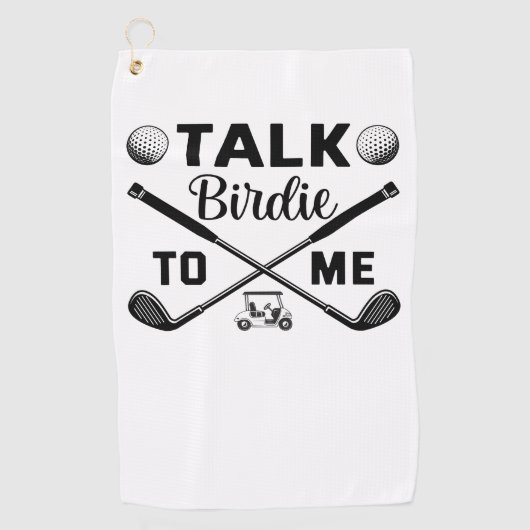 ゴルフでバーディーをおもしろい話す ゴルフタオル (正面)