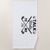 ゴルフでバーディーをおもしろい話す ビーチタオル (正面)