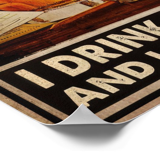 ゴルフでバーボン遊ポスターを飲む ポスター (角)