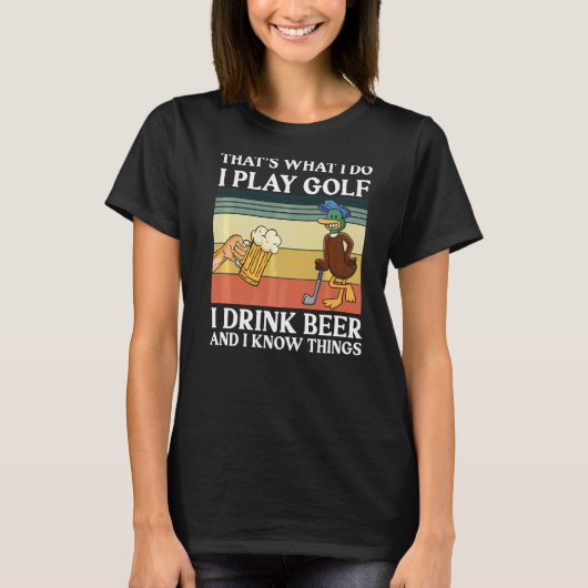 ゴルフでビールを遊飲みながらKnをやること Tシャツ (正面)