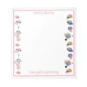 ゴルフとガーデニングのメモパーソナライズされた帳 ノートパッド (正面)