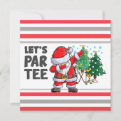ゴルフとサンタクロースのLet's Par Teeパーティー 招待状 (正面)