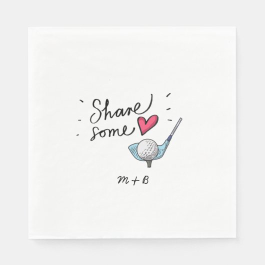 ゴルフとハート共有いくつかの愛 スタンダードランチョンナプキン (正面)
