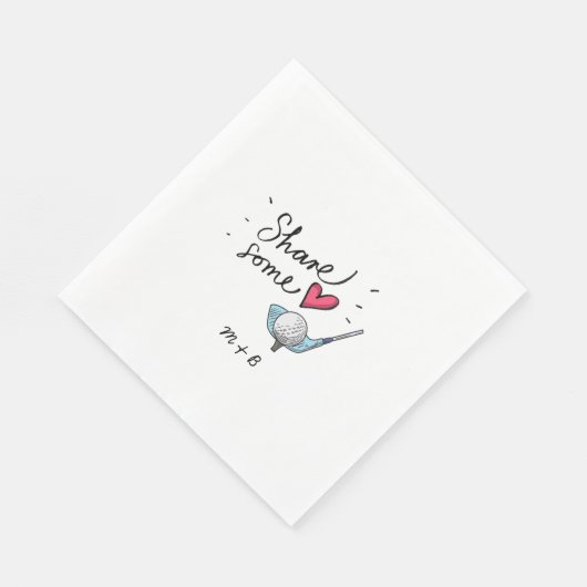 ゴルフとハート共有いくつかの愛 スタンダードランチョンナプキン (角)