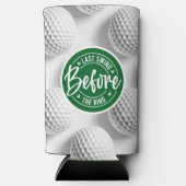 ゴルフとビールおもしろいのことわざ学士の結婚 スリム缶クーラー (正面)