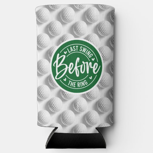 ゴルフとビールおもしろいのことわざ学士の結婚 スリム缶クーラー (正面)