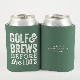 ゴルフとビールが結婚式の前に！グリーンの独身パーティ 缶クーラー