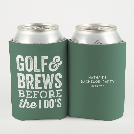 ゴルフとビールが結婚式の前に!グリーンの独身パーティ 缶クーラー