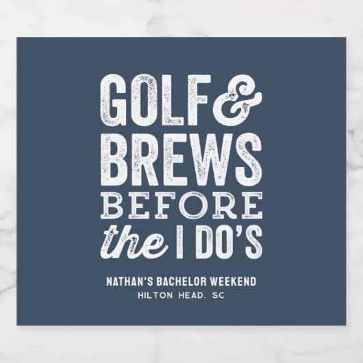 ゴルフとビールが結婚式の前に、、、新郎の独身最後の夜 ビールラベル (シングルラベル)