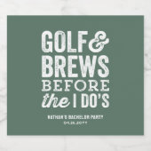 ゴルフとビールが結婚式の前に、独身パーティ ビールラベル (シングルラベル)