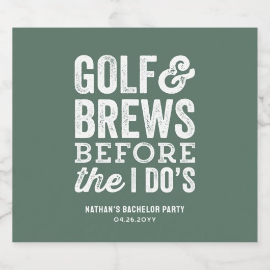 ゴルフとビールが結婚式の前に、独身最後のゴルフパーティ ビールラベル (シングルラベル)