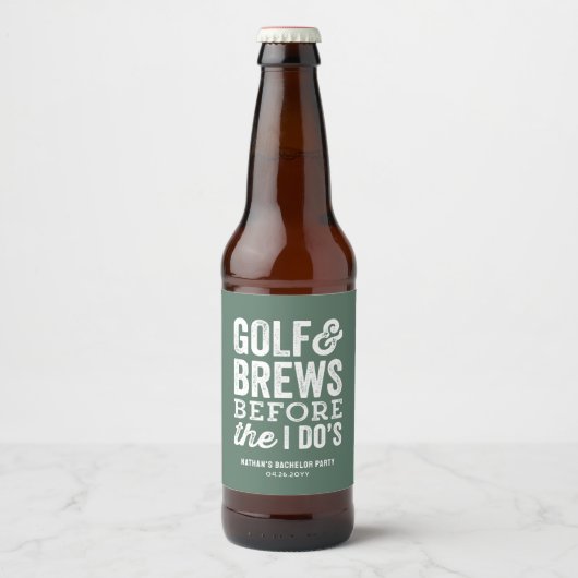 ゴルフとビールが結婚式の前に、独身最後のゴルフパーティ ビールラベル (正面)