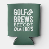 ゴルフとビールが結婚式の前に 結婚する男の子の最後のゴルフパーティ 缶クーラー (正面)