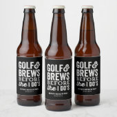 ゴルフとビールが結婚式前のお楽しみ 黒 ビールラベル (ボトル)