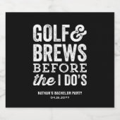 ゴルフとビールが結婚式前のお楽しみ 黒 ビールラベル (シングルラベル)